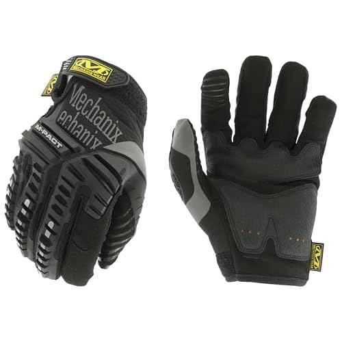 Mechanix Wear M-Pact Impact Resistant Work Gloves - Durable Safety Gloves for Men - Touchscreen Capable - Machine Washable - Breathable - Large - Black