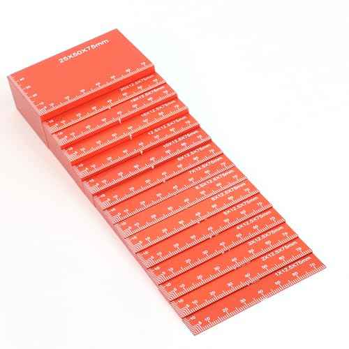 15pcs Metric Setup Blocks-Aluminum Precision Height Gauge Set for Router and Table Saw Woodworking Set Up Accessories,Orange