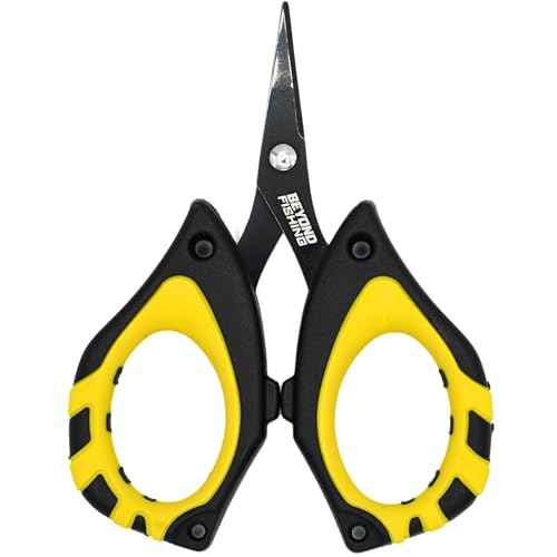 Beyond Fishing - 4.5¡± Fishing Scissors for Braided Line, Stainless Steel with Serrated Blades, Non Slip Grip, Large Finger Holes Fishing Line Cutter