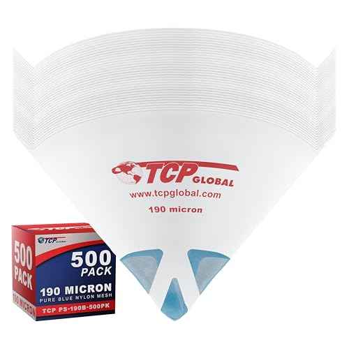 TCP Global 500 Pack of Paint Strainers with Fine 190 Micron Filter Tips - Premium "Pure Blue" Ultra-Flow Blue Nylon Mesh - Cone Paint Filter Screen