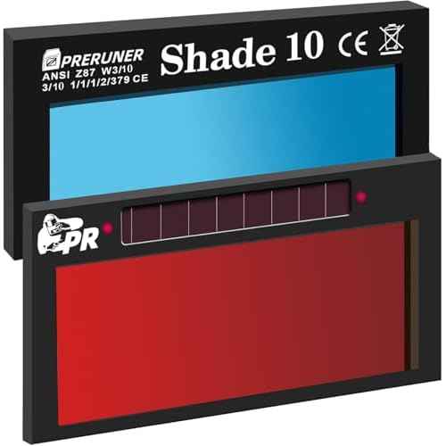 Core Series Red Shade 10 Auto Darkening Welding Lens | 2"x4 1/4" Welding Lens | Red Coating | Ultimate Clarity | Teal-Tinted View | Replacement for Sugar Scoop or Pancake Welding Hood