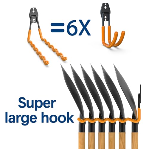 3-H Garage Wall Hooks 31 Pack, Garage Hooks Heavy Duty with Extra Welding Spots, Garage Organizer for Garden, Lawn, Yard Tools, Chairs, Ladders, Weed Eater, Shovel, Blower(Oranger)