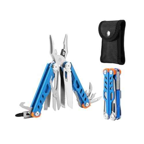 MINI Multitool Pliers,14-In-1 Survival Gear For Outdoor,Home,And Auto RepairBirthday Christmas Gifts For Men Boyfriend Dad Husband(Blue)