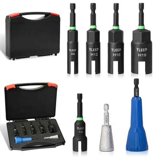 Wing Nut Driver 1/2" 9mm 12mm 15mm 19mm and Wire Nut Twister, 1/4" Hex Nut Driver Set for Impact Drill, Hurricane Shutter Hardware for Panel Nuts Screws Bolt Eye C Hook Q-Hanger Wire Twisting