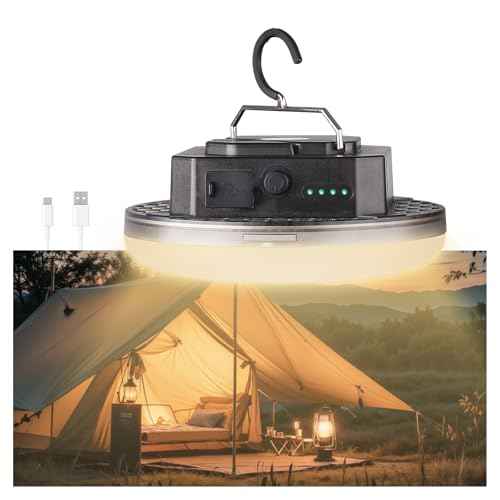 12000mAh (45W) Camping Hanging Tent Light Emergency Power Outage Lantern Home Use 4000LM 3 Modes IPX5 Waterproof Outdoor Walking Rock Climbing Work Rechargeable Camping Light