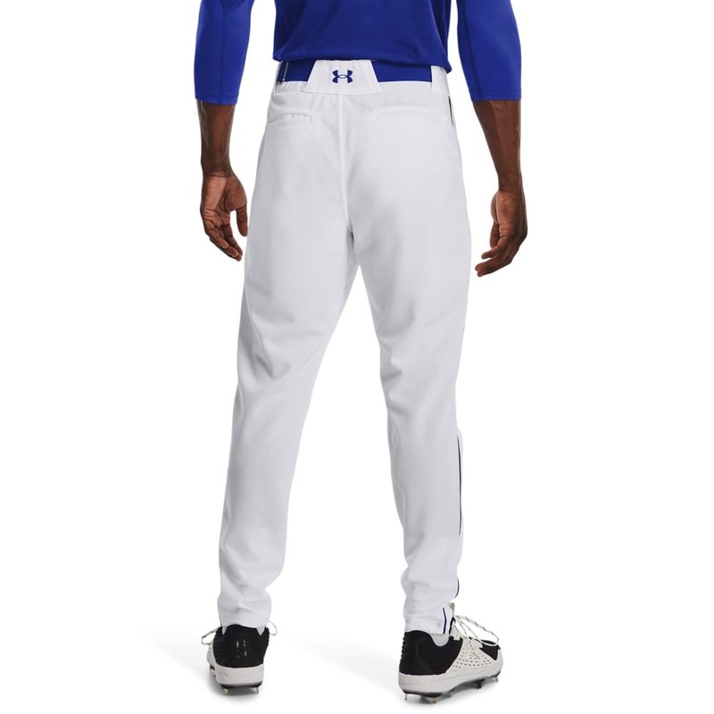 Under Armour Men's Utility Baseball Straight Leg Pant Pipe 22, (101) White/Royal/Royal, Medium