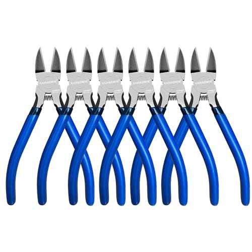 Wire Cutters 6 Pack, KAIHAOWIN 6 inch Dikes Small Wire Cutters Flush Cutters Wire Snips Clippers Diagonal Cutters Side Cutters Cutting Pliers for Crafting