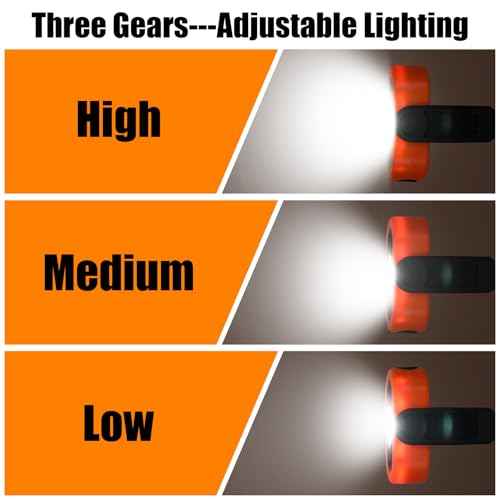 Retisee 2 Pcs 780 Lumens Magnetic Work Light USB Rechargeable LED Flashlight Portable Inspection Light for Car Repair Emergency Lighting Mechanics Workshop (Orange)