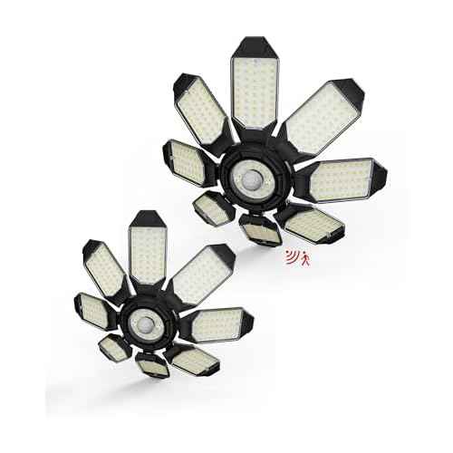 Motion Sensor Garage Light, 250W Motion Sensor Light Indoor,Deformable Garage Lights Ceiling LED,25000LM Super Bright Motion Activated LED Shop Light for Stairway,Basement 2Pack