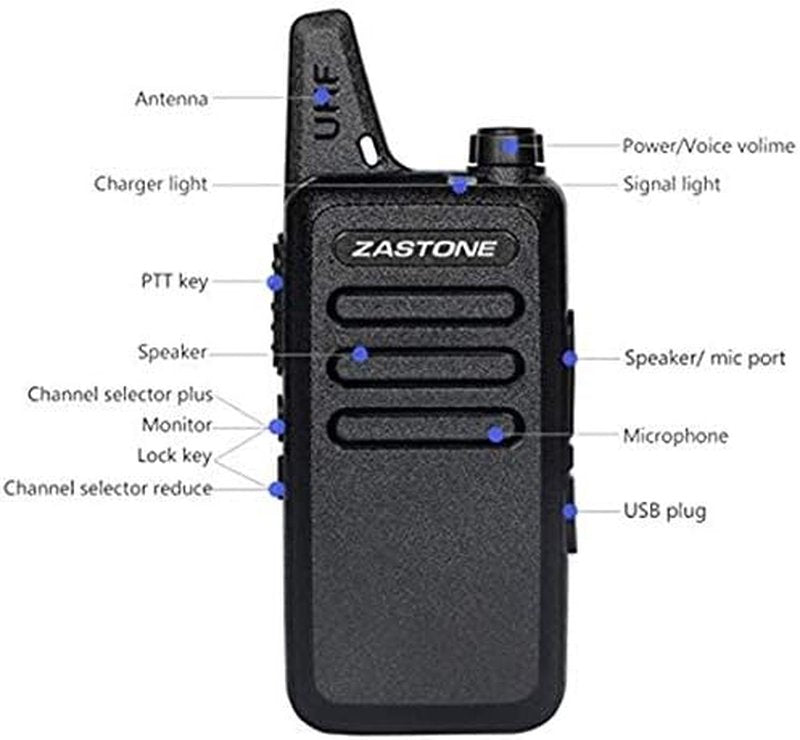 X6 Long Range Two-Way Radios - Rechargeable 3W Walkie Talkies with Earpiece | 16 Channels, 2 Pack