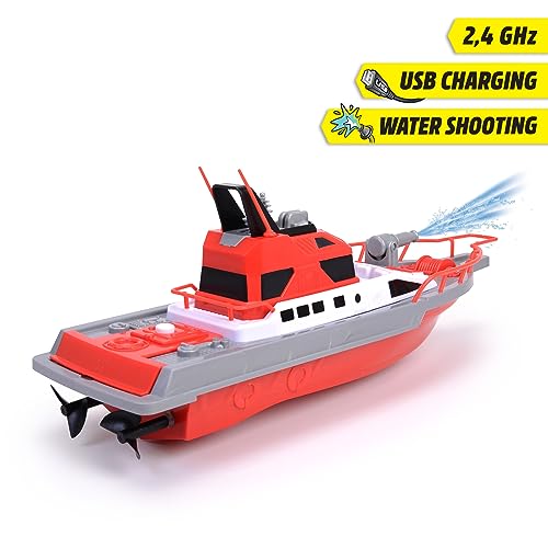 Dickie Toys 201107000- Radio Control Fire Engine 38 cm, 2 Channels, 27 MHz, USB Charging, Tip Speed 6 km/h, for Children from 6 Years
