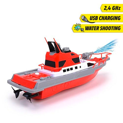 Dickie Toys 201107000- Radio Control Fire Engine 38 cm, 2 Channels, 27 MHz, USB Charging, Tip Speed 6 km/h, for Children from 6 Years
