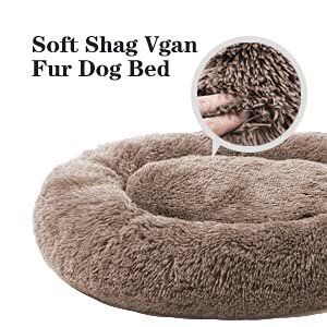 Comfortable Round Plush Dog Beds, Calming Dog Bed (L/XL/XXL/XXXL) for Small Medium and Large Dogs