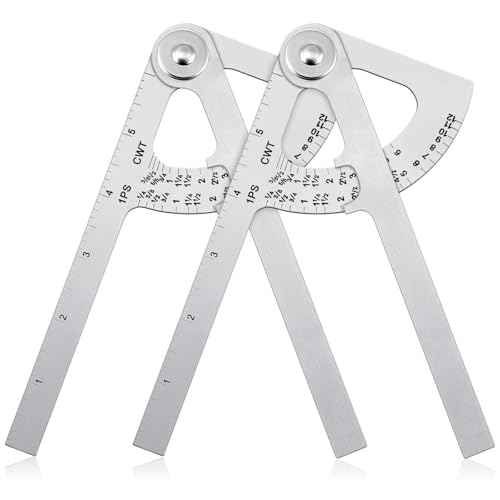 Moxweyeni 2 Pack Pocket Sized Pipe Caliper Measuring Tool Stainless Steel Diameter Caliper and Ruler for Iron Pipe and Copper Tubing Size