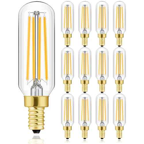 Leools Dimmable E12 LED Bulb 8W Equal 100 watt led Light Bulb Warm White 2700K T6 T25 E12 Candelabra Bulb 100 watt for Chandeliers,Ceiling Fan,Pendant,Wall sconces AC120V 800LM e12 Bulb 12Pack