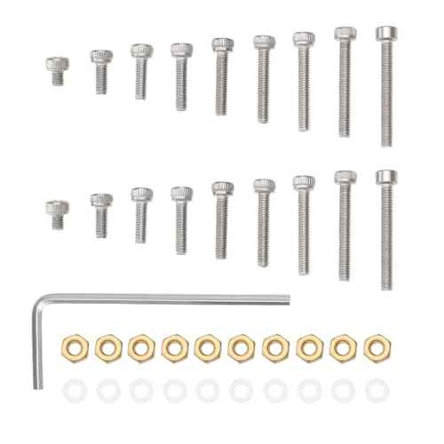 eMagTech 1 Set Turntable Headshell Cartridge Mounting Kit Phono Headshell Cartridge Screws M2.5 Bolts Nuts Washers Compatible with Linn Compatible with Thorens