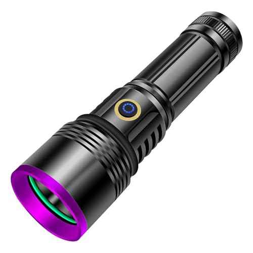 30W 365nm UV Flashlight USB Rechargeable UV Light High Power Black Light Flashlight for Pet Urine Detection, Resin Curing, Minerals, Blood tracking, Scorpion, Rockhounding,Yooperlites,A/C Leak Detect