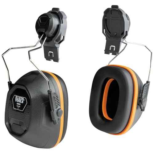 Klein Tools 60502 Ear Muffs with Hard Hat Full Brim Attachment, 26dB NRR, for Construction, Manufacturing, Maintenance, Woodworking