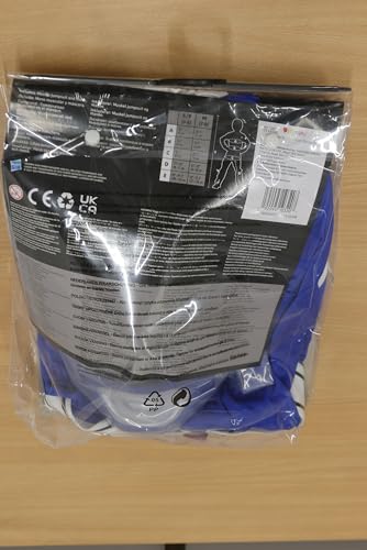 Blue Power Ranger Costume, Kids Size Beast Morphers Muscle Padded Character Jumpsuit and Mask, Classic Child Size Small (4-6)