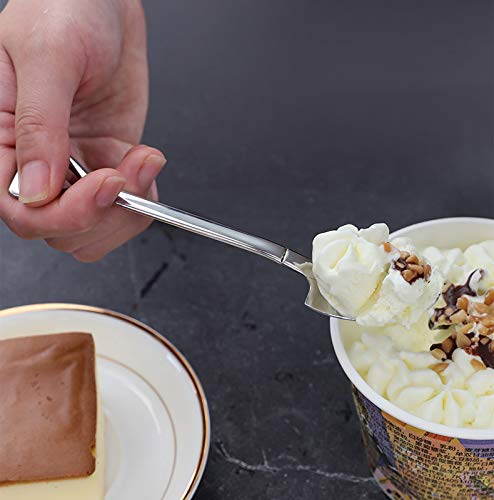 10 Pack Dessert Spoon 6 inch Shovel Shape Stainless Steel Spoons Ice Cream Fruit Spoon for Home Kitchen or Restaurant