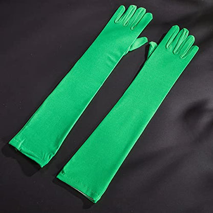 JOMOCARE Cosplay Gloves Long Tight Strech Gloves for Cosplay Costume Green Screen (Black)