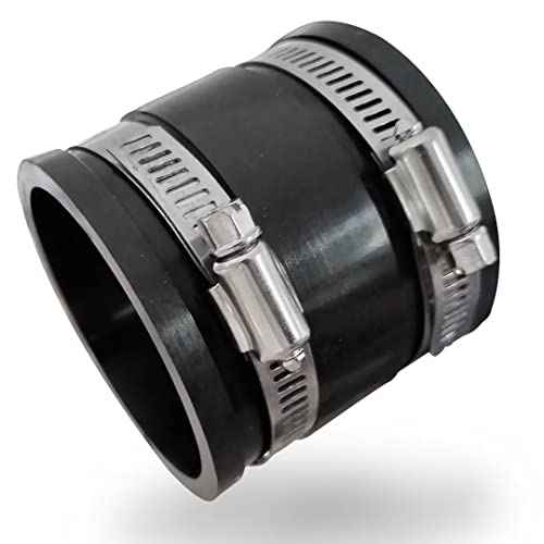 2-1/2 Inch Dust Control Flex Cuff 70148 Hose Connector Ports with 2 Clamps, Fits for 2-1/2 Inch Dust Collection Hose, Black