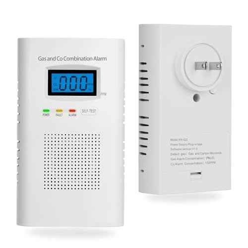 Combination Gas & Carbon Monoxide Detectors - Plug in Carbon Monoxide Alarm & Natural Gas Detector for Home, 2-in-1 Co Detector & Combustible Gas Detector with Digital Display, Easy to Install
