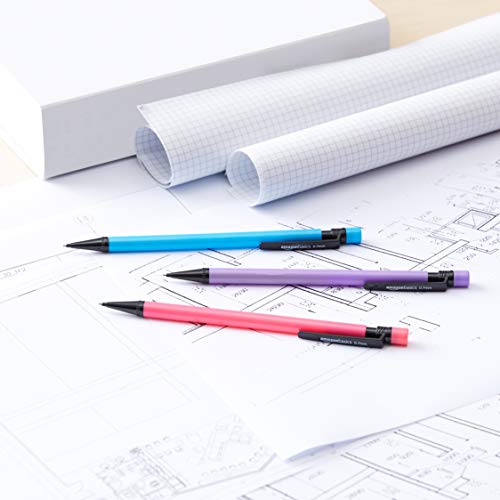 Amazon Basics Mechanical Pencils 0.7mm For Writing, Drawing, Bulk Office and School Supplies, Multicolor, 48-Pack