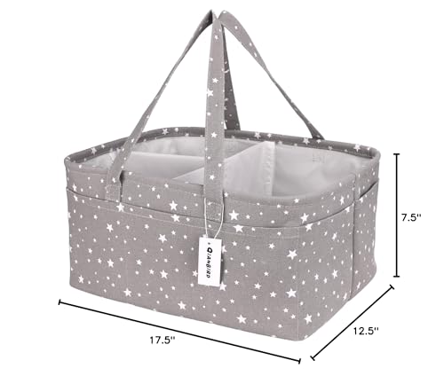 Baby Diaper Caddy Organizer- Extra Large Portable Diaper Basket with Removable Divider, Multi-Use Nursery Organizer for Diapers,Wipes,Baby Essential-Perfect Baby Basket bag Registry Must Have