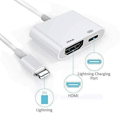 Apple MFi Certified Lightning to HDMI Digital AV Adapter 1080P HD Video HDMI Sync Screen Connector Cable with Charging Port Compatible with iPhone 14/13/12/11/ X/ 8/7/ iPad on HDTV/Projector/Monitor