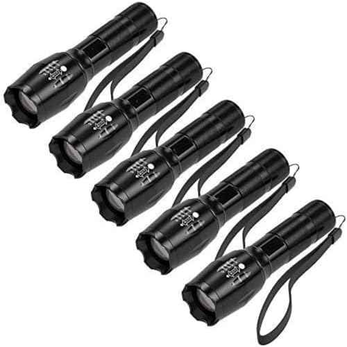 MODOAO LED Flashlights High Lumens 1500LM Waterproof Tactical Flashlight with 5 Light Modes for Hiking, Camping, Emergency Outdoor Use (5 Pack)