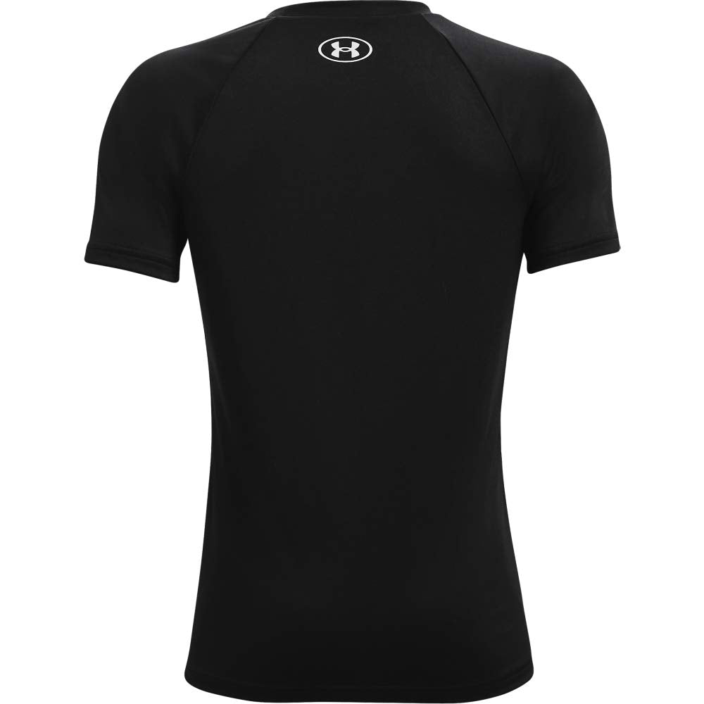 Under Armour Boys Tech Big Logo Short Sleeve T-Shirt , Black (001)/White , Small