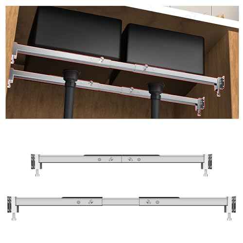Qualward Undermount Sink Brackets,Adjustable Undermount Sink Support, Stainless Steel Installation Kit for Undermount Kitchen Sink Adjustable Support Pole (29-40 inches)