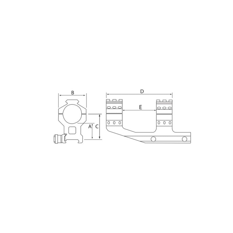 Burris Optics P.E.P.R. Scope Mount, Includes Both Smooth and Picatinny Ring Tops, 30mm, Standard Attach, BLACK (410341)