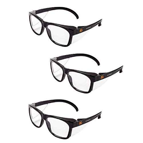 KleenGuard¢â V30 Maverick Eye Protection (49309), with KleenVision¢â Anti-Fog Coating, Clear Lenses, Black Frame