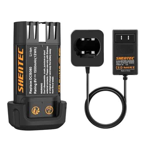 Shentec 1500mAh 8V Replacement Battery Compatible with DEWALT DCB080 Dewalt DCF680N1 DW4390 DCF680G2 DCF680N2, Li-ion Battery (Battery Charger Included)