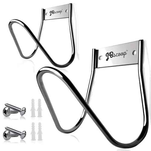 JBscoop Garden Hose Holder Stainless Steel Small Wall Mount Garden Hose Hook, Ideal for Water, Air, Hydraulic Hose, Ropes, Extension Cords Heavy Duty & Rust Proof Set of 2