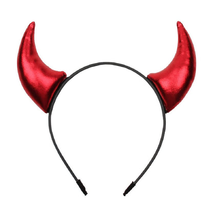BPNHNA Red Devil Horns Headband Glitter Hairband Headpiece Halloween Dress Cosplay Costume Accessories
