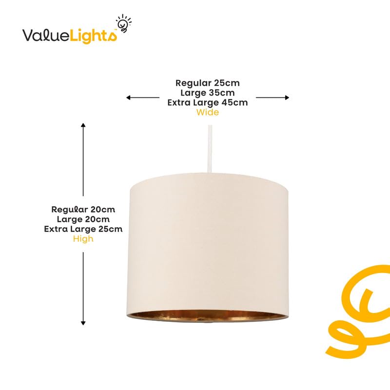 MiniSun | Extra Large Modern Black and Gold Drum Light Shade | Pendant Lights, Home Décor & Improvement Essential | 450mm Shade Width