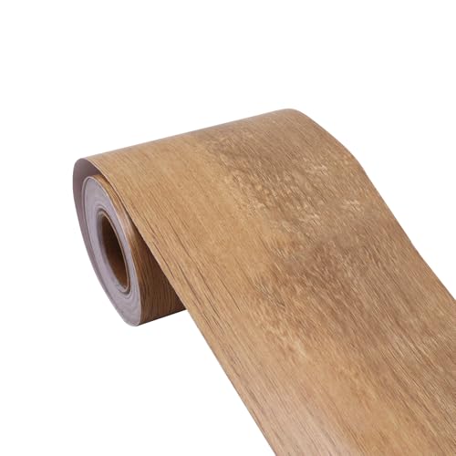 32.8FT Mirror Border Peel and Stick, Mirror Tape Borders, Wood Grain Removable PVC Waterproof Border Wall Decor Self Adhesive Bathroom Mirrors Frame Borders 393 x 3.15 inch (Natural Oak)