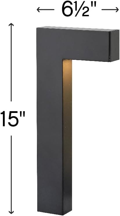 Hinkley Atlantis 15014SK-LL Small LED Low Voltage 2700K Landscape Pathway Light - 12v, Dimmable, Aluminum, Safe for Wet Conditions - Satin Black Finish with Etched Glass Lens