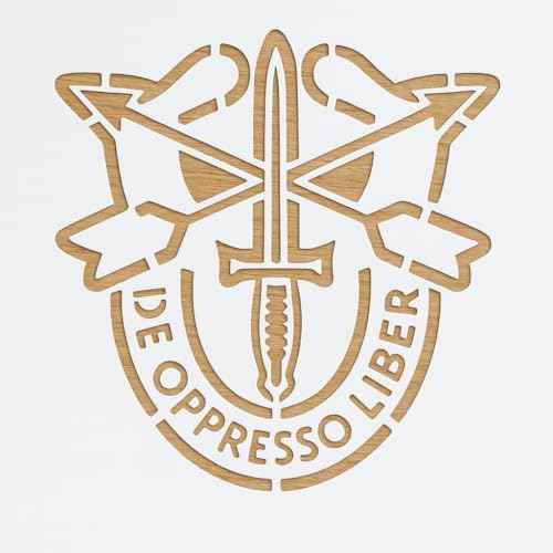 Special Operations Inspired Emblem Stencil 8.5 x 11 Inch Reusable Mylar Template with Dagger and Arrows Crest for DIY Tactical Crafts Veteran Art and Patriotic Decor