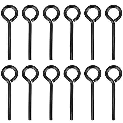 12pcs 5/32 inch Standard Hex Dogging Key with Full Loop, Black Solid Metal Allen Key Sets Wrench for Keychain Push Bar Panic Exit Device Key