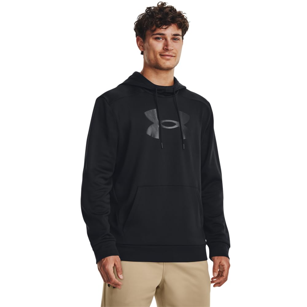 Under Armour mens Armour Fleece Big Logo Hoodie, (001) Black / / Black, X-Small