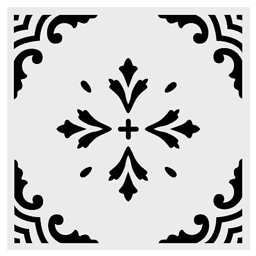 Wall Stencils for Painting Large Pattern 12" x 12", Reusable Large Floor Stencils, Simple Tile Stencils for Decor (NS4)