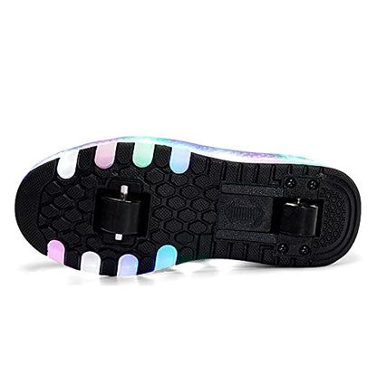 Nsasy Roller Shoes Girls Boys Wheels Sneakers Led Light up Sport Shoes Roller Skates Best Gift