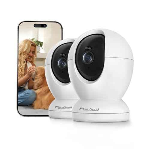 usogood 2.5K Indoor Camera for Home Security, 360¡ÆPet Camera Indoor with Phone App,Support 5G/2.4Ghz WiFi, Auto Motion Tracking Detection,2-Way Audio,Compatible with Alexa,Best Gift£¨2-Pack £©