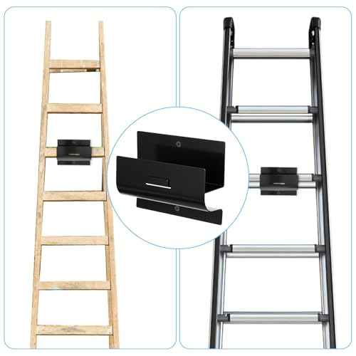 Heavy Duty Ladder Hooks for Garage Wall 4 Pack Black Ladder Hanger Garage Wall Hooks for Ladder, Wheelbarrow, and Tools