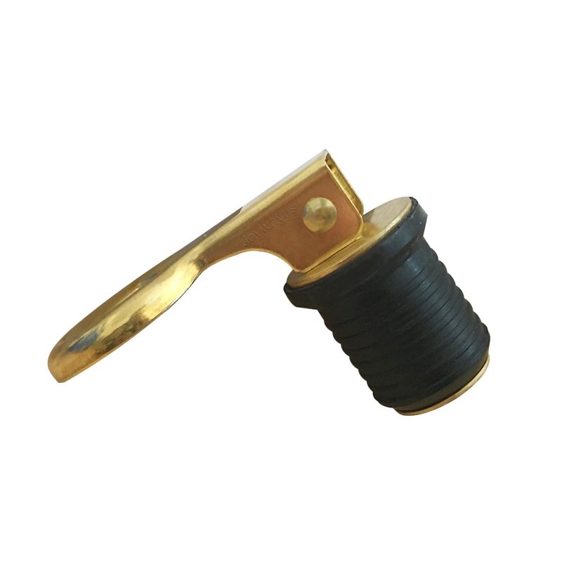 Joywayus Rubber Drain Plug Brass Snap Handle for 1-1/4 Inch Diameter Boat Drains