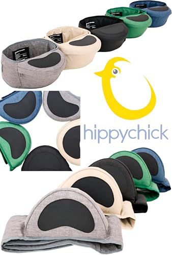 Hippychick Hipseat Baby Carrier, Lightweight Back-Saving Support Waist Stool, Adjustable Strap, Can Carry 6-36 Months Child, Denim Black